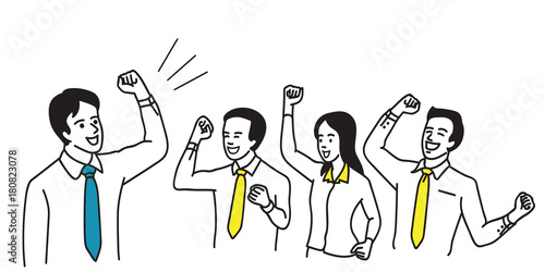Successful business teamwork