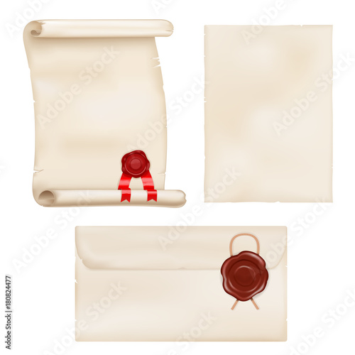 Parchment scroll with red wax seal