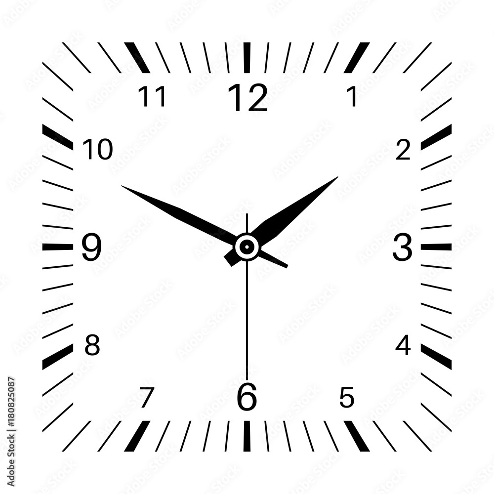 Clock. Square shaped clock Stock Vector Adobe Stock