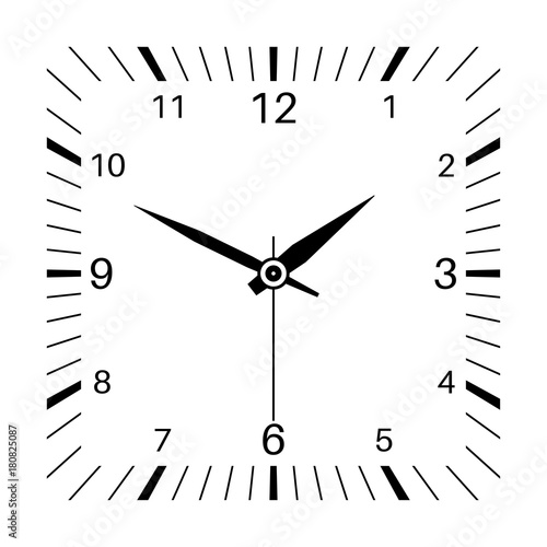 Clock. Square shaped clock