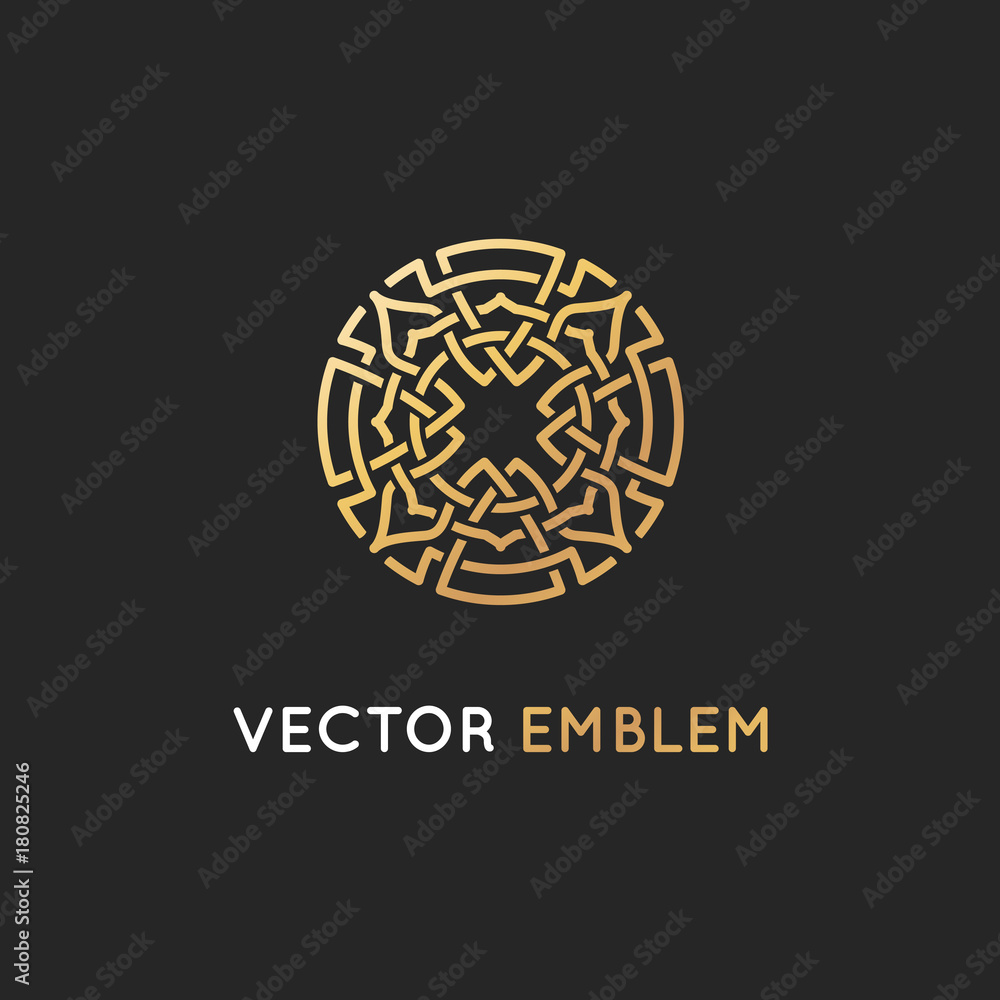 Vector logo design template - abstract symbol in ornamental arabic style