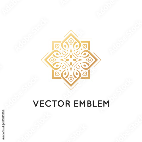 Vector logo design template - abstract symbol in ornamental arabic style