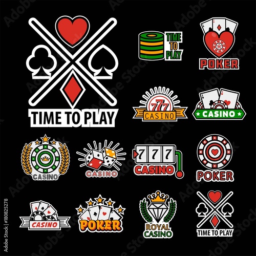 Casino poker logo templates. Vector set