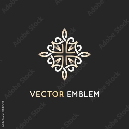 Vector logo design template - abstract symbol in ornamental arabic style