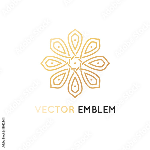 Vector logo design template - abstract symbol in ornamental arabic style