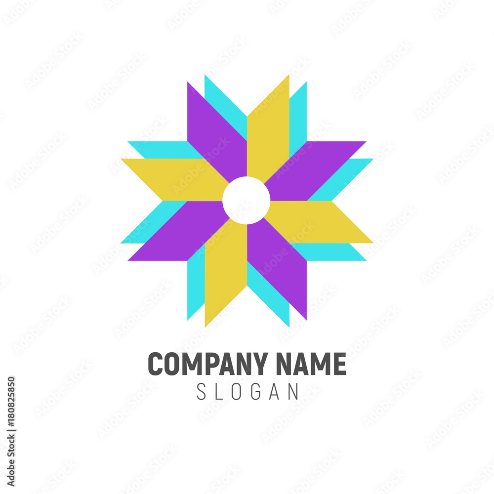 Geometric Star Logo Design Geometric Star Logo Design