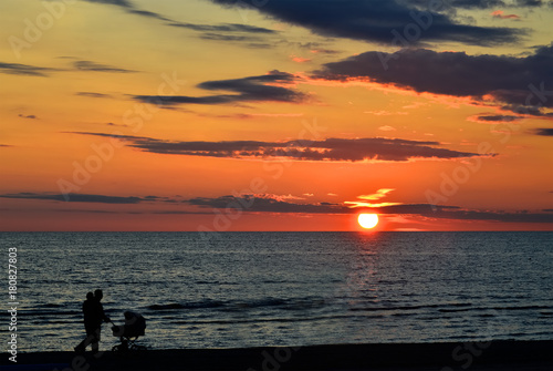 Coastal landscape with a colorful sunset  © sergei_fish13