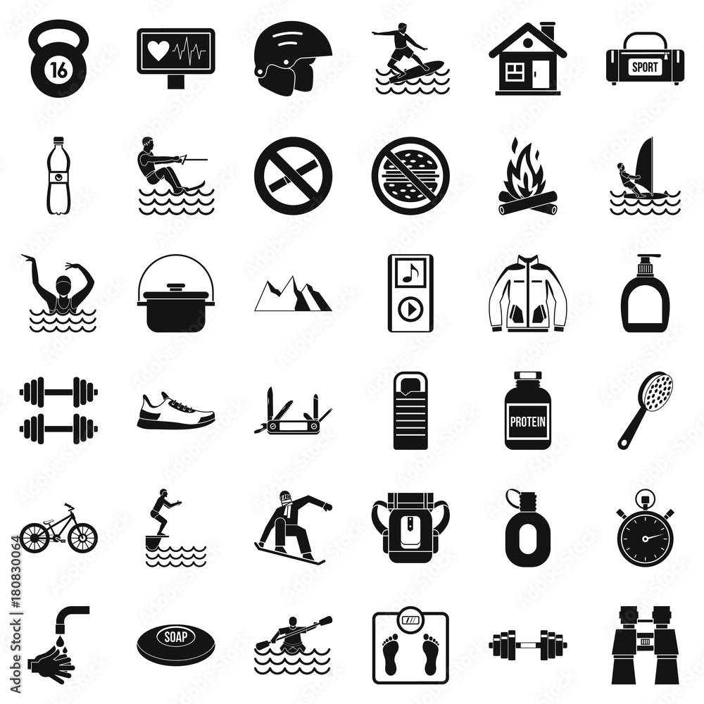 Fototapeta premium Indicator icons set, simple style