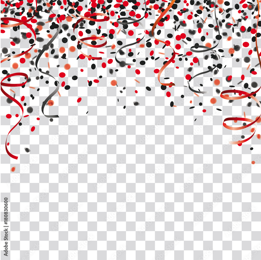 Red Black Confetti Garlands Transparent Background