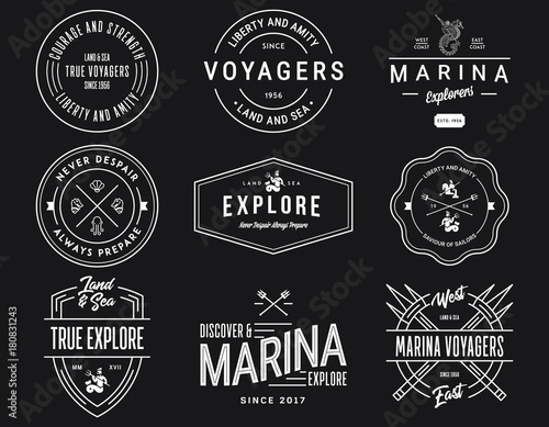 White on Black Sea Badges Vol. 1 for any use
