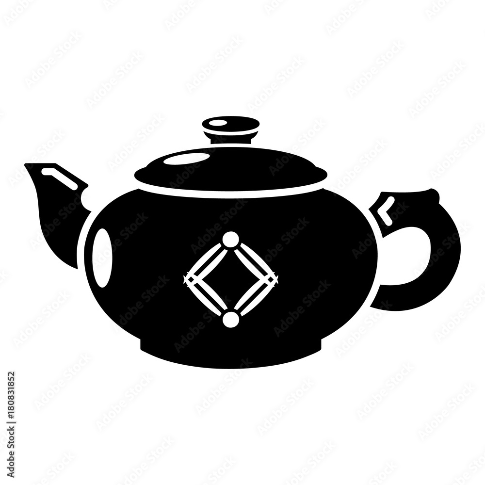 Kettle glass icon, simple black style Kettle glass icon, simple black style