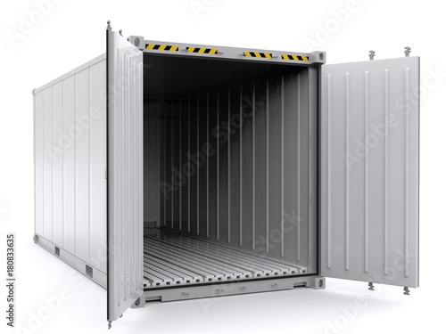 White shipping container photo