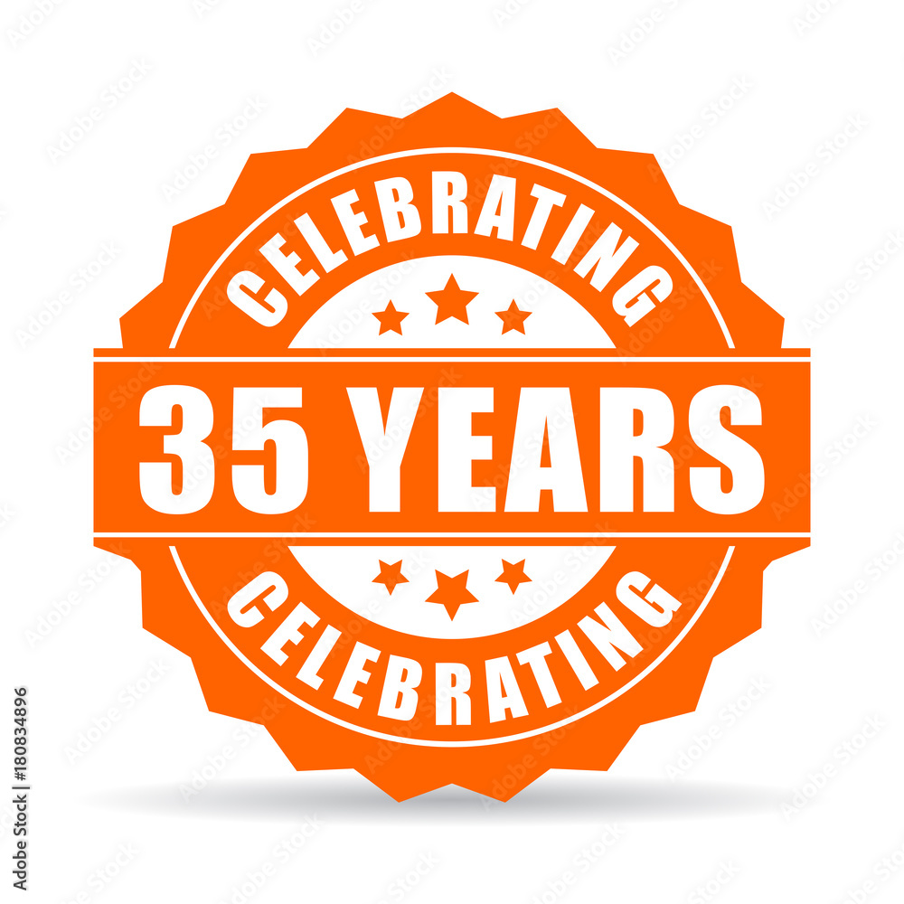 Obraz premium 35 years celebrating vector icon
