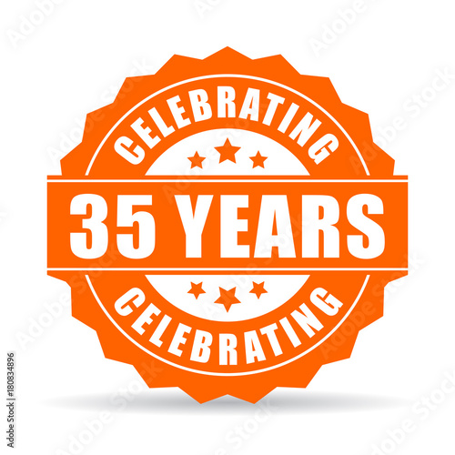 35 years celebrating vector icon