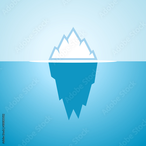 Floating iceberg in blue water