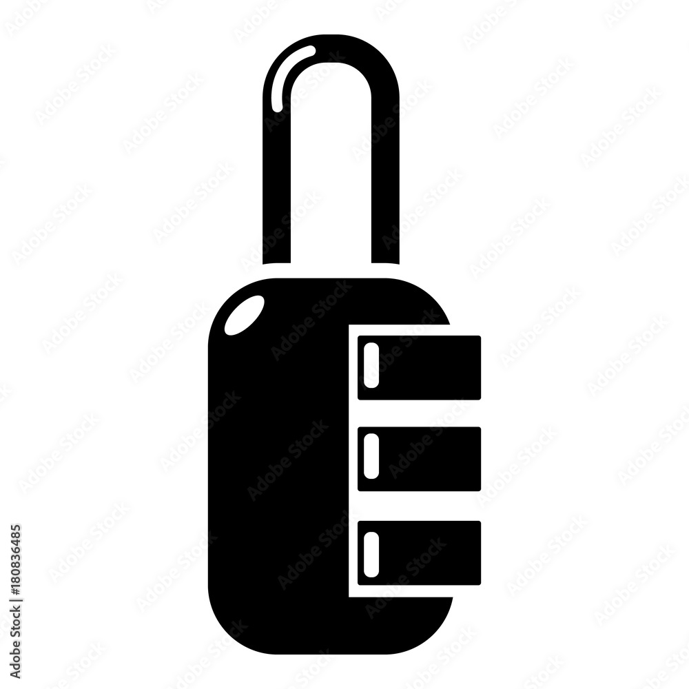 Lock combination icon, simple black style Lock combination icon, simple black style