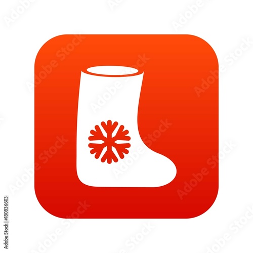 Felt boots icon digital red