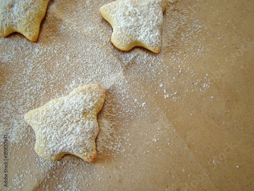 Wallpaper Mural Christmas cookies on paper and powered sugar. Torontodigital.ca