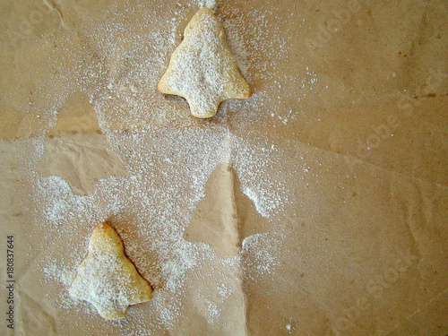 Wallpaper Mural Christmas cookies on paper and powered sugar. Torontodigital.ca