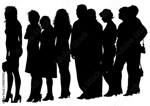 Big crowds people on white background