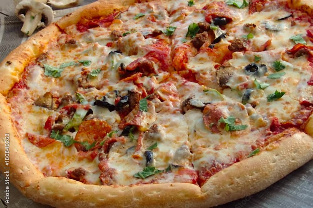 Pizza On An Old Wooden Desk Pizza On An Old Wooden Desk