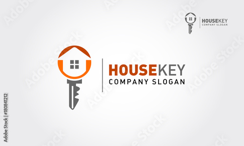 House Key  Vector Logo Template. A modern house logo with keys for real estate related business and services. It's made by simple shapes although looks very professional.