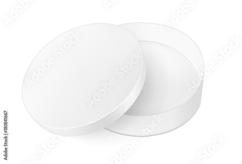 White round cardboard box with lid