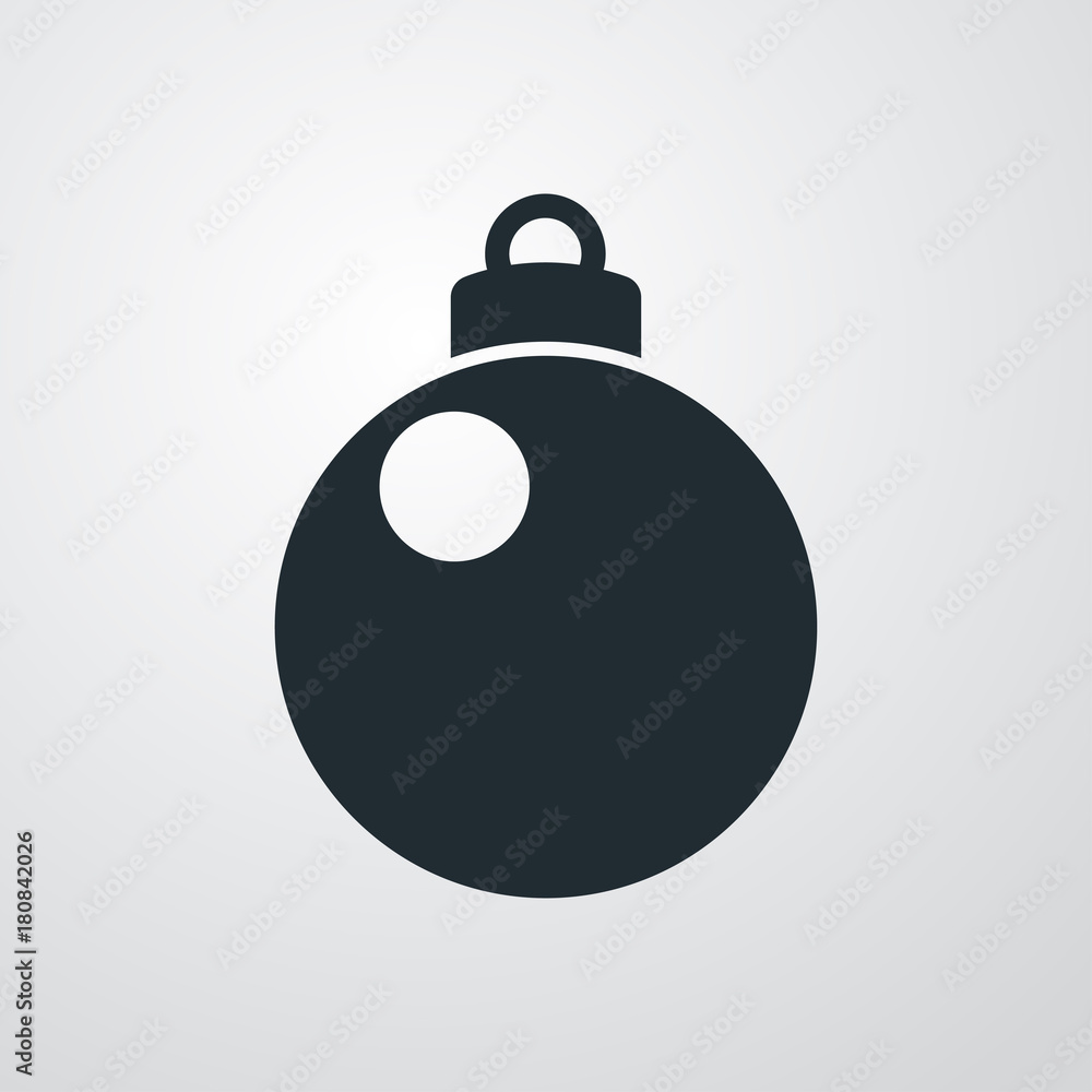 Icono plano bola navidad en fondo degradado Icono plano bola navidad en fondo degradado