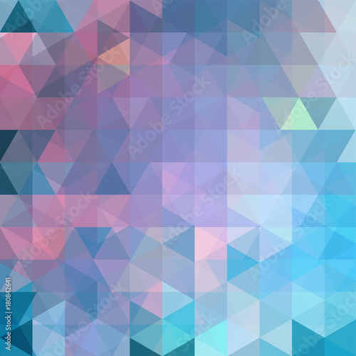 Abstract vector background with blue, pink triangles. Geometric vector illustration. Creative design template.