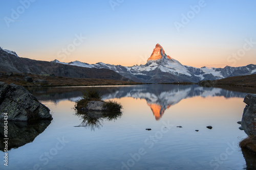 lake Stellisee Matterhorn , Zermatt , Switzerland. © exzozis