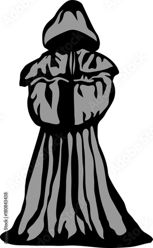 Robed person - two colors vector illustration