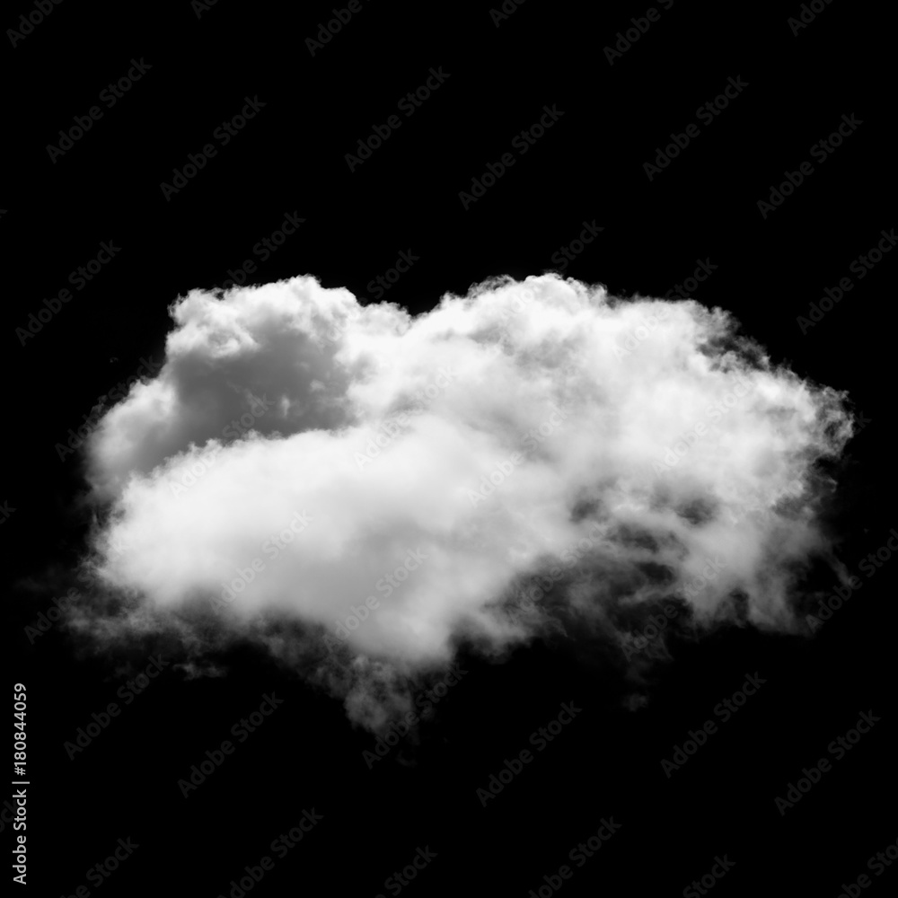 White cloud isolated over black background, 3D illustration White cloud isolated over black background, 3D illustration