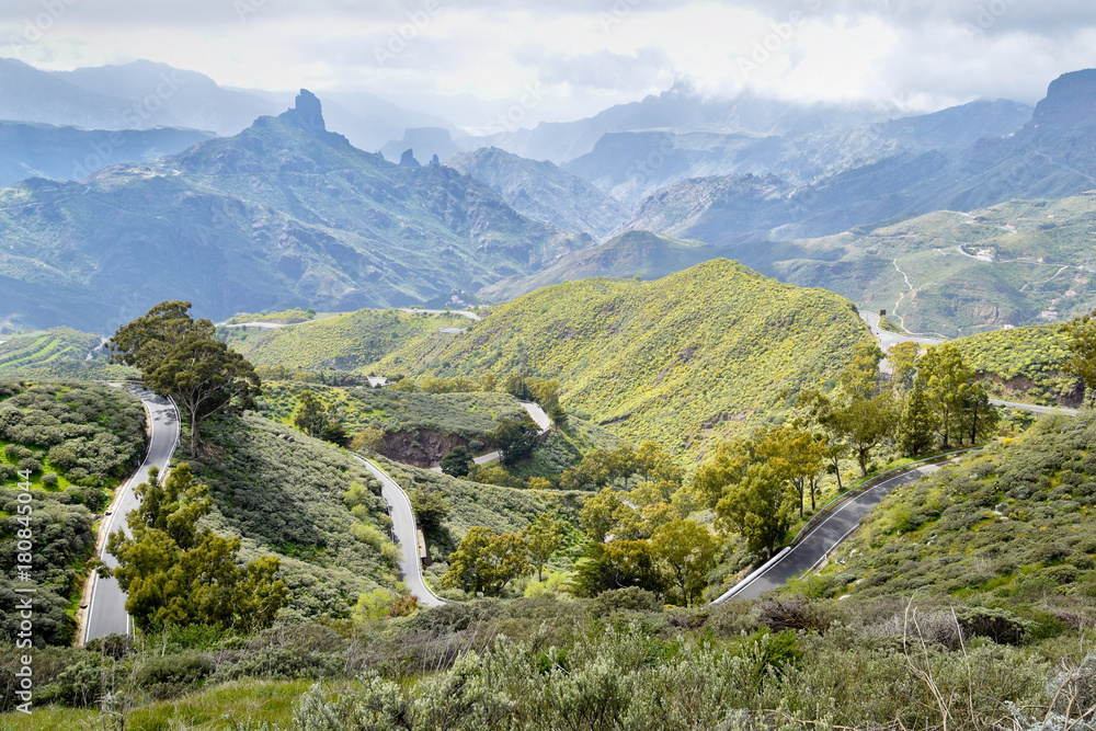 Landscape with Mountain Road in Gran Canaria. Spain. Landscape with Mountain Road in Gran Canaria. Spain.
