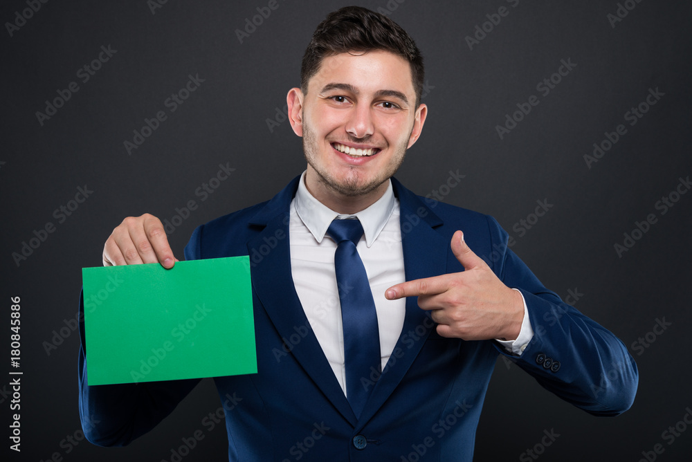 Successful manager showing his empty paper Successful manager showing his empty paper