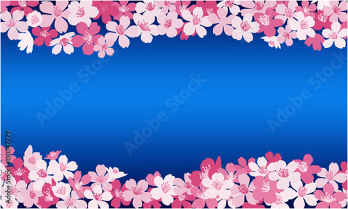 桜のベクター背景素材 Background with vector cherry blossoms - Japanese sakura background