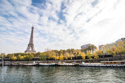 Paris, France - November, 2017. Seine in Paris with Eiffel tower on blue sky © F8  \ Suport Ukraine