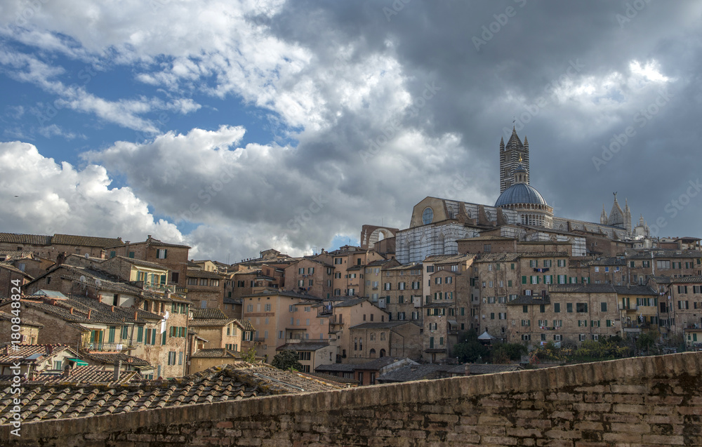panoramic view of Santa Maria catedral,Siena, Tuscany, Italy