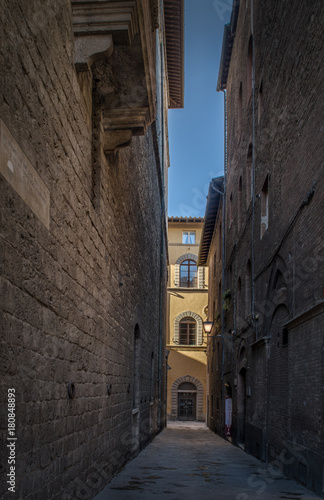 Narrow street in siena itali