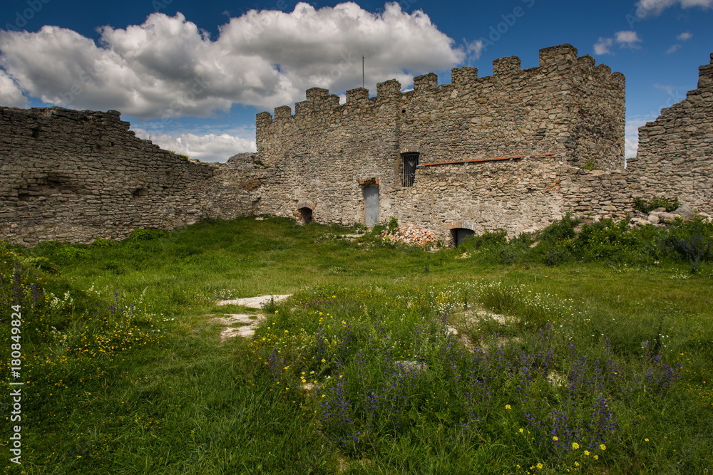 Famous Ukrainian landmark: scenic summer view of the ruins of ancient castle in Kremenets, Ternopil Region, Ukraine Famous Ukrainian landmark: scenic summer view of the ruins of ancient castle in Kremenets, Ternopil Region, Ukraine