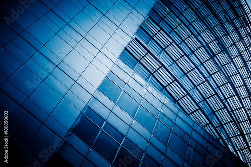 Close-Up of Modern Office Buildings in city of China..