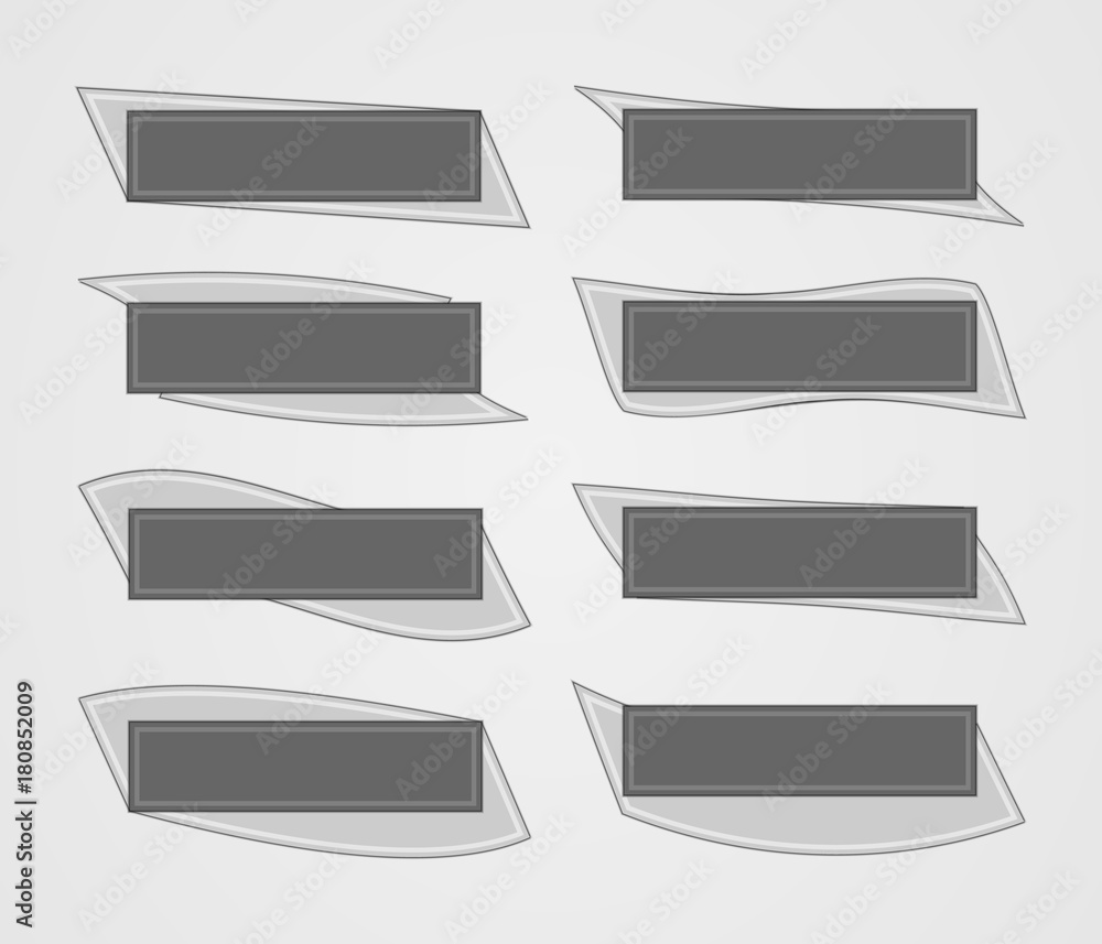 Set of buttons of different style in gray color. Set of buttons of different style in gray color.