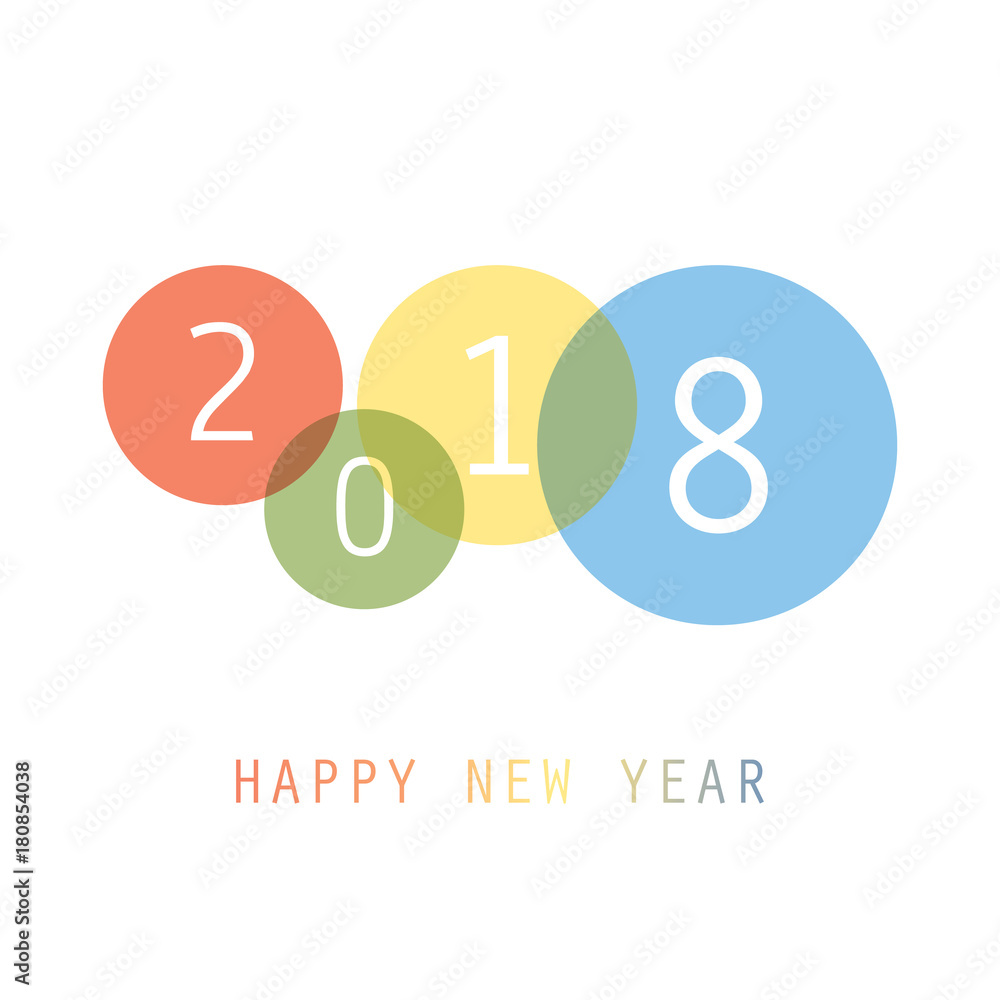 Best Wishes - Simple Colorful New Year Card, Cover or Background Design Template - 2018 Best Wishes - Simple Colorful New Year Card, Cover or Background Design Template - 2018