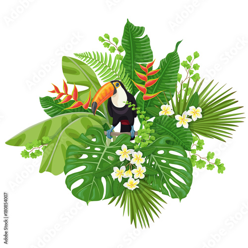 Toucan and Tropical Plants