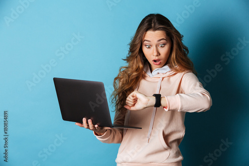 Portrait of a shocked surprised girl