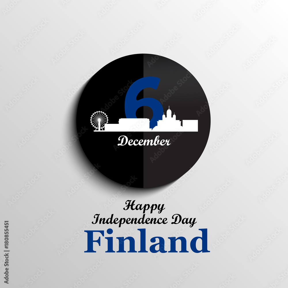 Obraz premium December 6th, Finland, Independence Day greeting card. 