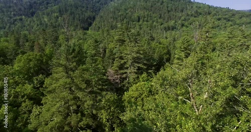 Flying above the great autumn forests at sunset in Sikhote-Alin Nature Reserve, a biosphere reserve in Russia. It is an important reserve for the endangered Siberian tiger was founded in 1935. Aerial
