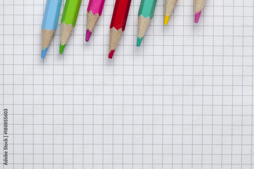 Colorful pencils and notebook Colorful pencils and notebook