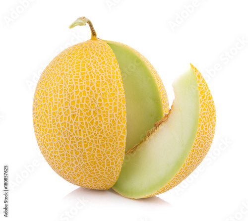 gold cantaloupe melon isolated on white background
