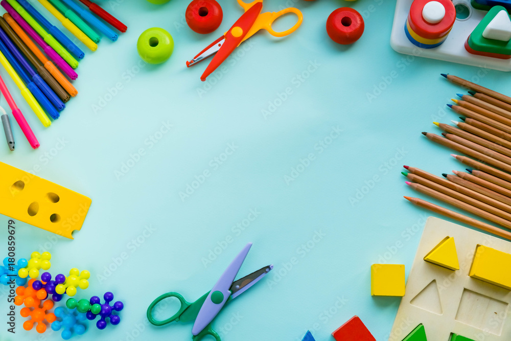 Office and student accessories on a pink. Back to school concept. School, education and learning concept. creativity for kids. Top view colorful background. Flat lay. Office and student accessories on a pink. Back to school concept. School, education and learning concept. creativity for kids. Top view colorful background. Flat lay.