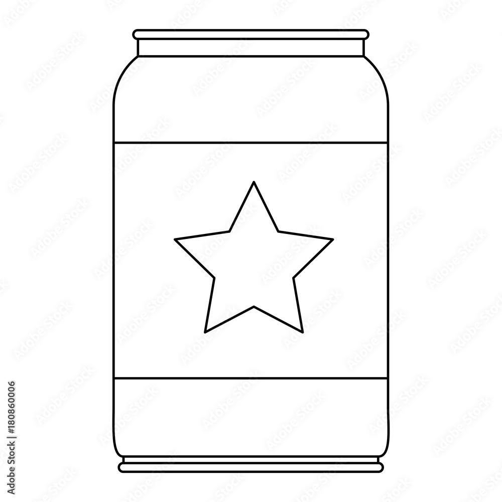 beer can with star emblem in monochrome silhouette beer can with star emblem in monochrome silhouette